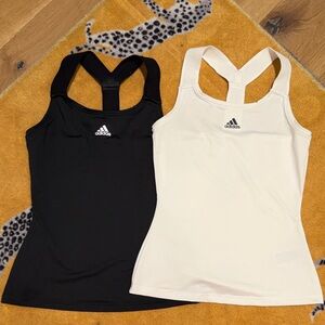 Adidas Women's Black and White Sport Tank Tops